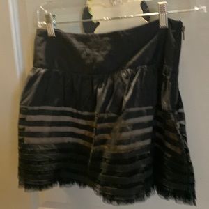 Free people black ruffle & lace mini skirt